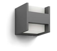 Philips myGarden, Applique murale d'extérieur LED Arbor [anthracite] 2 x 4,5 W. Pour l'éclairage du jardin et de la terrasse, blanc chaud 2700K