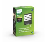 Philips myGarden Applique murale LED Raccoon avec détecteur de mouvement [Anthracite] 3,5 W pour éclairage de jardin et terrasse