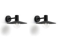 Philips Mygarden, Applique murale SKUA, nécessite une ampoule max 60W E27 - Noir (Lot de 2)