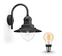 Philips Mygarden Raindrop Applique murale - Noir - Incl. Philips Hue White Filament Lampadaire E27
