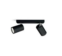 Philips myLiving 5059230PN, Surfaced lighting spot, GU10, 2 ampoule(s), LED, 220-240, Noir