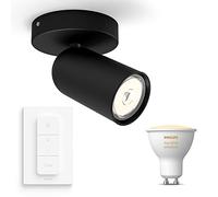 Philips Myliving Pongee Spot lumineux encastrable - Noir - 1 Pointe lumineuse - Incl. Philips Hue White Ambiance GU10 et variateur
