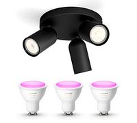 Philips Myliving Pongee Spot lumineux encastrable - Noir - 3 points lumineux - Incl. Philips Hue White & Color Ambiance GU10