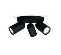 Philips myLiving Pongee - Spot lumineux LED noir (spot de surface, GU10, 3 ampoule(s), LED, 220-240 V, noir