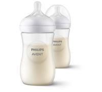 Philips Avent Lot de 2 biberons à Réponse Naturelle de 260 ml, sans BPA, pour les bébés de 3 mois et plus (modèle SCY903/02)