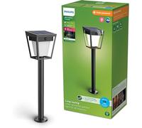 Philips Nissa Borne Extérieure UltraEfficient avec Capteur, 3000 K, 250/25 lm, Noir