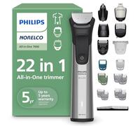 Philips Norelco All-in-One 7000 Tondeuse 22 en 1 pour visage | Barbes denses et plus longues, technologie BeardSense, 28 réglages de longueur, lames entièrement métalliques