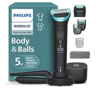 Philips Norelco Body Groomer 9000 Series Tondeuse à poils corporels pour homme et système de rasage intime avec nettoyeur UV cube et attache arrière réglable, 100 % étanche aux intempéries BG9480/50