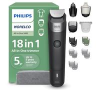 Philips Norelco Multigroom 5000 Series Tondeuse tout-en-un Tondeuse à barbe et tondeuse à cheveux 18 pièces pour homme, kit de toilettage pour barbe, visage, nez, oreilles, corps, avec lames en