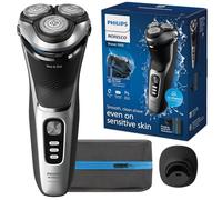 Philips Norelco Shaver 3900 Series, Rasoir électrique humide/sec, P-Cap, sac de voyage, support de charge, bleu tempête, modèle S3341/92