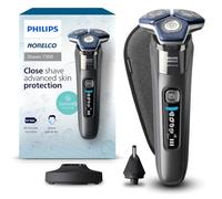 Philips Norelco Shaver 7300 Rasoir électrique rechargeable Wet & Dry avec technologie SenseIQ, tondeuse pop-up, support de charge, tondeuse à nez clipsable et étui de voyage, S7887/92