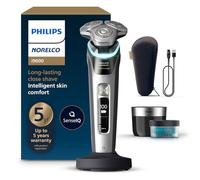 Philips Norelco Shaver i9000 Prestige Rasoir électrique Wet & Dry, Dark Slate Nova, technologie SenseIQ, triple système Lift & Cut, double lames de précision en acier rotatif à 360°, support de charge