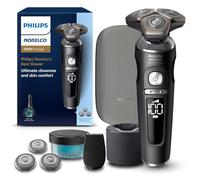 Philips Norelco Shaver Series 9000 Prestige Rasoir électrique humide et sec, système de rasage Lift & Cut, technologie SenseIQ, tondeuse de précision, dosette de nettoyage, pochette premium, noir mat,