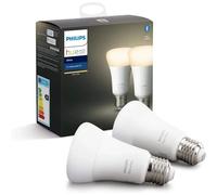 Philips Hue Ampoules LED Connectées Blanc Chaud E27 Compatible Bluetooth, Fonctionne avec Alexa Pack de 2 9.5w