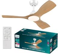 Philips Ventilateur de plafond Olas LED, 3 pales, Moteur DC, Télécommande, blanc Ø1070 mm