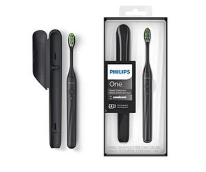 Philips One - Brosse à dents électrique rechargeable, Noir (modèle HY1200/26)
