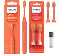 Philips One HY1100/51 Brosse à dents Orange + Philips Sonicare BH1022/01 Embouts, 2 pièces