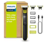 Philips OneBlade 360 Authentique Visage + Corps - Tondeuse à barbe électrique, tondeuse corps et rasoir avec technologie de lame 360, 2 lames 360, 3 sabots barbe de 3 jours, 1 kit Corps, QP2824/31