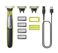 Philips OneBlade 360 Authentique Visage + Corps - Tondeuse à barbe électrique, tondeuse corps et rasoir avec technologie de lame 360, 2 lames 360, 4 sabots barbe de 3 jours, 1 kit Corps, QP2834/31