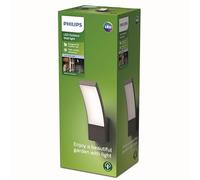 Philips Outdoor Splay Applique murale LED 12 W Anthracite, lumière blanche froide 4000 K, classe de protection IP44, ampoule intégrée