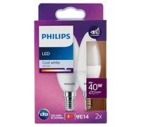 Philips Pack 2 Bombilla Vela LED E14 4.9W Blanco Frío