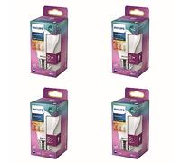 Philips Pack - Ampoule Standard LED E27 SceneSwitch - 60W | Lot de 4 - Dépolie - Blanc chaud