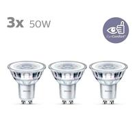 Philips - Pack de 3 Ampoules LED GU10 50W - Blanc Chaud - Éclairage Intérieur - Économie d'Énergie et Longue Durée de Vie
