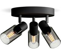Philips Spot Palms 3 têtes sur platine ronde, E14 non inclus, noir, IP20