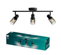 Philips Spot Palms, 3 têtes, E14 non inclus, noir, IP20