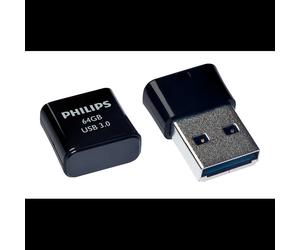 Philips Pico Edition 3.0 - Clé USB 64 Go USB Type-A 3.2 Gen 1, Boîtier plastique noir, 23x15x8mm, 4g, Compatible Bootable & Plug and Play