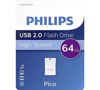 Philips Pico Édition High Speed clé USB 2.0 64 Go Ultra Small pour PC, Ordinateur Portable, Smart TV, Audio pour Voitures et Autres, Vitesse de Lecture jusqu'à 25 Mo/s