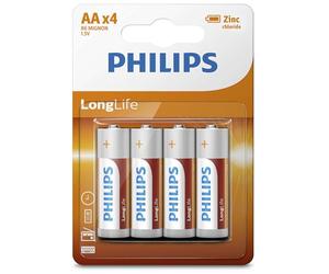 Philips Pile R6 AA 4 Pièces Longlife