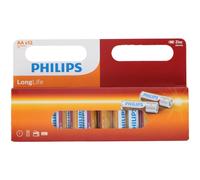Philips Piles AA R6L12W - Pack de 12 Piles - Technologie du Chlorure de Zinc - D