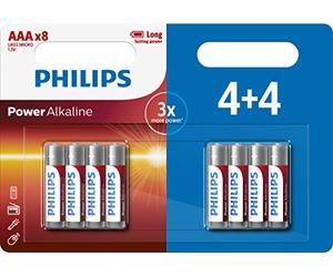 Philips Piles alcalines AAA Power 4 + 4 Extra
