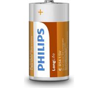Philips Piles C - R14L2B - Lot de 2 - Technologie au chlorure de zinc - Durée de vie de 3 ans - 1,5 V