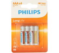 Philips LongLife : Blister DE 4 Piles AAA 1,5V (LR03)