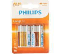 PHILIPS Piles R6 / AA Longlife - 1,5 V - Pack de 4