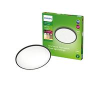 Philips Plafonnier Extérieur LED, Noir, Blanc Chaud, Philips Superslim 15W, IP54 Résistant à l'Eau pour Jardin, Patio et Éclairage de Terrasse.