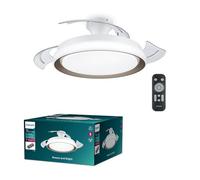 PHILIPS, Plafonnier LED Atlas 28W avec ventilateur 35W, 2700K-4000K-5500K, télécommande incluse, gold, pour éclairage de plafond, salon et chambre