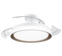 Philips Plafonnier LED Atlas – Ventilateur 35W, LED 28W, 2700–4000–5500K, télécommande, doré