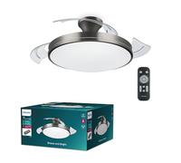 Philips Atlas Ventilateur de plafond 28 W, 35 W (Ø x H) 490 mm x 418 mm nickel