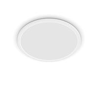 Philips Plafonnier LED Superslim, SceneSwitch 3 réglages d'intensité, 18W, rond, éclairage blanc chaud, idéal pour les salles de bain avec son indice IP44, Blanc