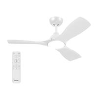 Philips Ventilateur de plafond LED 3 pales 107 cm 30W, lumière 3000–6500K, télécommande, blanc