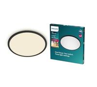 PHILIPS Plafonnier rond à panneau LED SceneSwitch à intensité variable, 3 ambiances différentes, 18W. pour l'éclairage intérieur, le salon et la chambre, noir