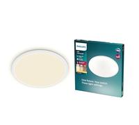 PHILIPS Plafonnier rond à panneau LED SceneSwitch à intensité variable, 3 ambiances différentes, blanc chaud, 18W. pour l'éclairage intérieur, le salon et la chambre, blanc
