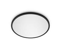 PHILIPS Plafonnier ROND à panneau LED SceneSwitch à intensité variable, 3 ambiances différentes, blanc chaud 18W. pour l'éclairage intérieur, le salon et la chambre, noir