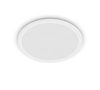 PHILIPS Plafonnier rond à panneau LED SceneSwitch à intensité variable, 3 ambiances différentes, Blanc chaud, 18W. Idéal pour les salles de bain avec son indice de protection IP44, Blanc