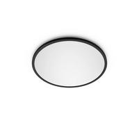 Philips - Plafonnier SuperSlim noir Ø 29,5 cm IP44 2 700 K