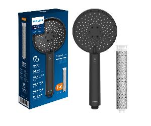 Philips Pommeau de Douche avec Filtre Noir ASH1516BK (chlore, plomb et pesticides réduits)