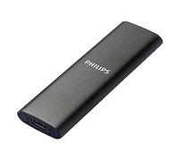 PHILIPS Portable Externe SSD 250 Go - Ultra Fin, SATA Ultra Speed USB-C - USB, Vitesse de Lecture jusqu'à 540 Mo/s, Vitesse d'écriture jusqu'à 540 Mo/s, Aluminium
